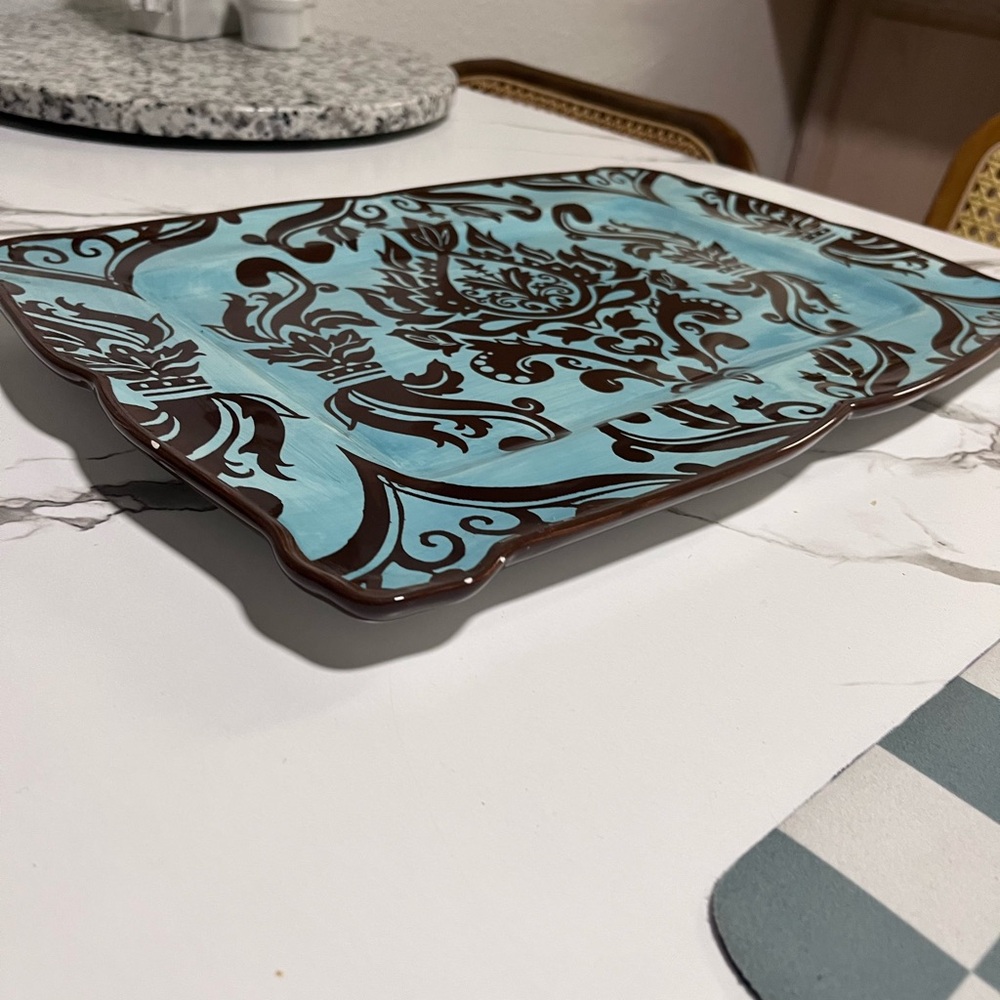 Damask china ceramic platter - Picture 2 of 6